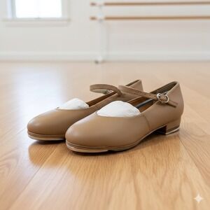 Mariia Tan Leather Mary Jane Tap Shoes Kids Size 1.5